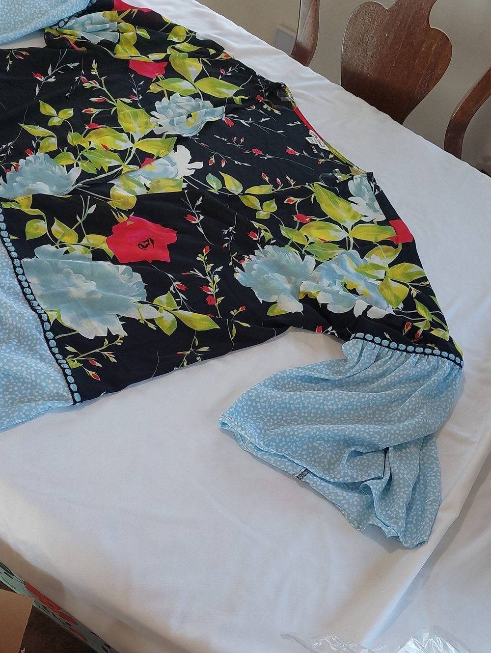 Pioneer Women Floral Black and Blue Stretch Bottoms